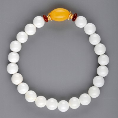  White Shell Amber Bracelet