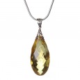  Lemon Diamond on the Chain Amber Pendant