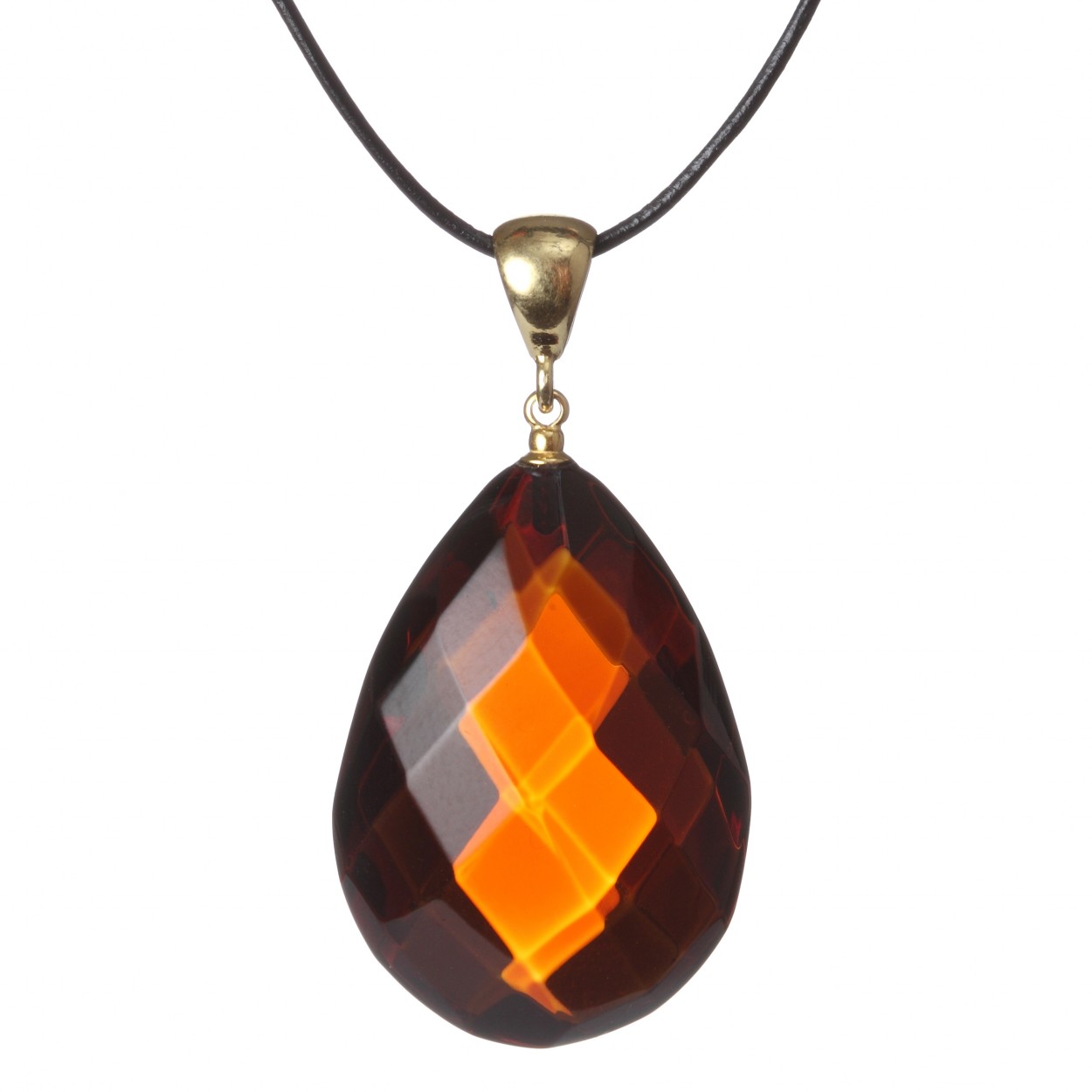  Cherry Diamond Amber Pendant