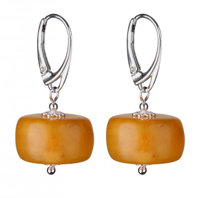  Yellow Buttons  Amber Earrings