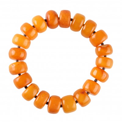  Orange Buttons Amber Bracelet