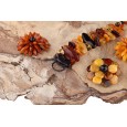  Camomile Flower Amber Brooch