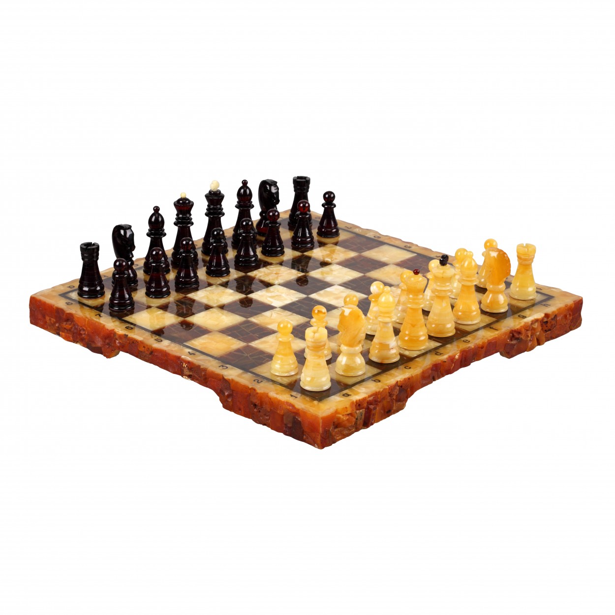 Amber Chess Pieces Made Of Natural Amber Crumbs And Epoxy Resin Gift