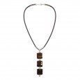  Triple Mosaic Amber Necklace